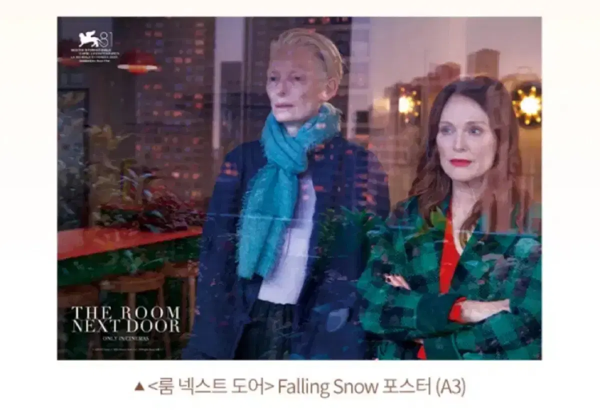 RoomNext Door falling snow A3 poster