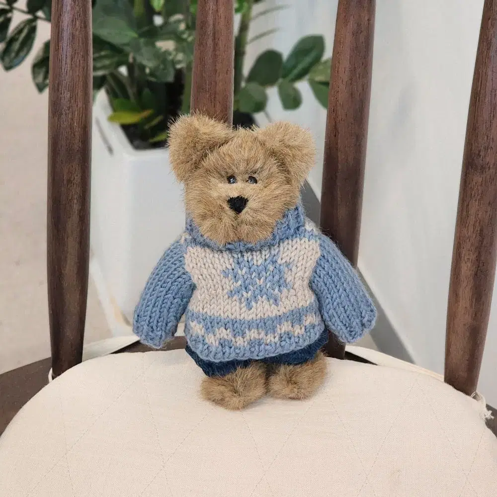 Boys Bear Vintage Doll Props Teddy Bear Snowflake Sweater Knit