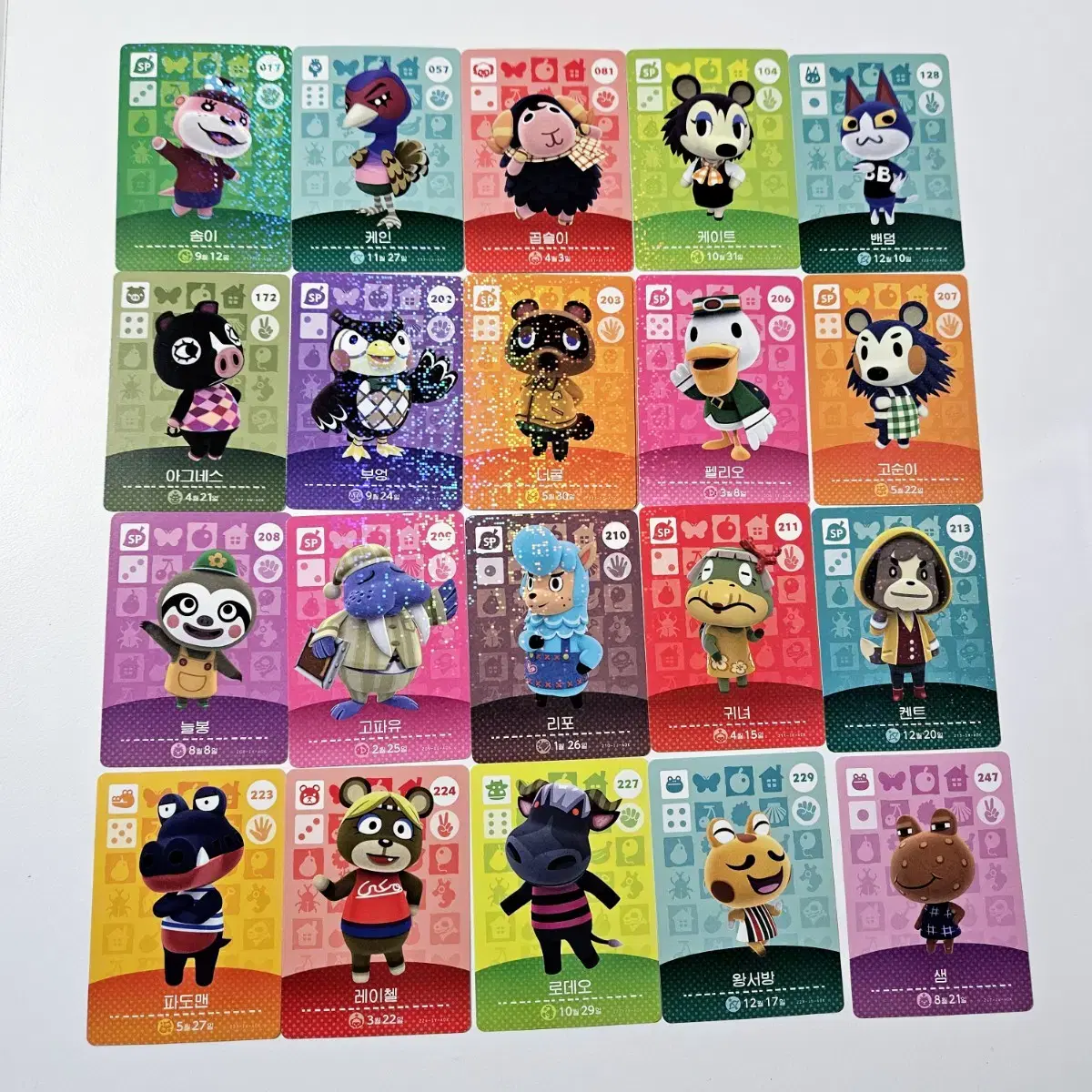 Gathering Animal Crossing Amiibo kard Toshi Fanta Hamsteen Buok, etc.