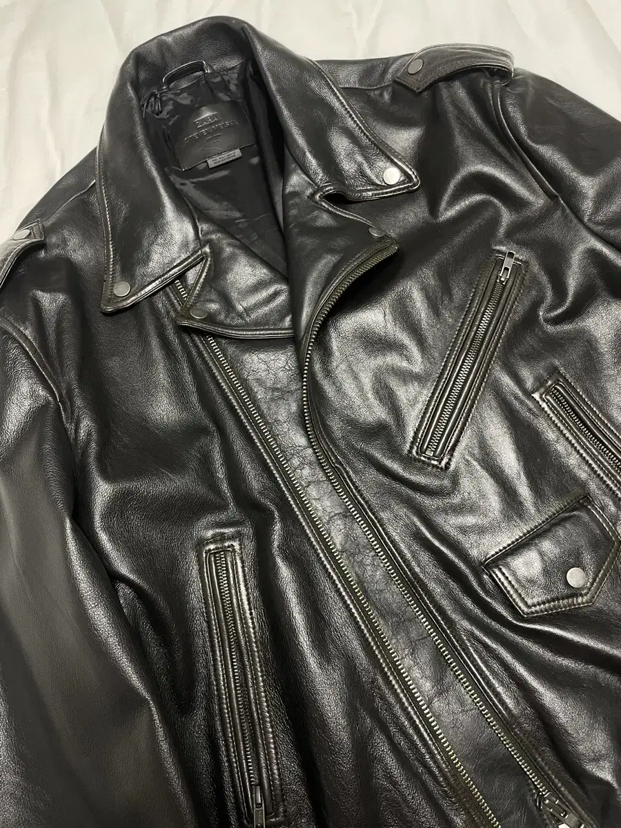 Zara X Steven Meisel Leather Biker Jacket L