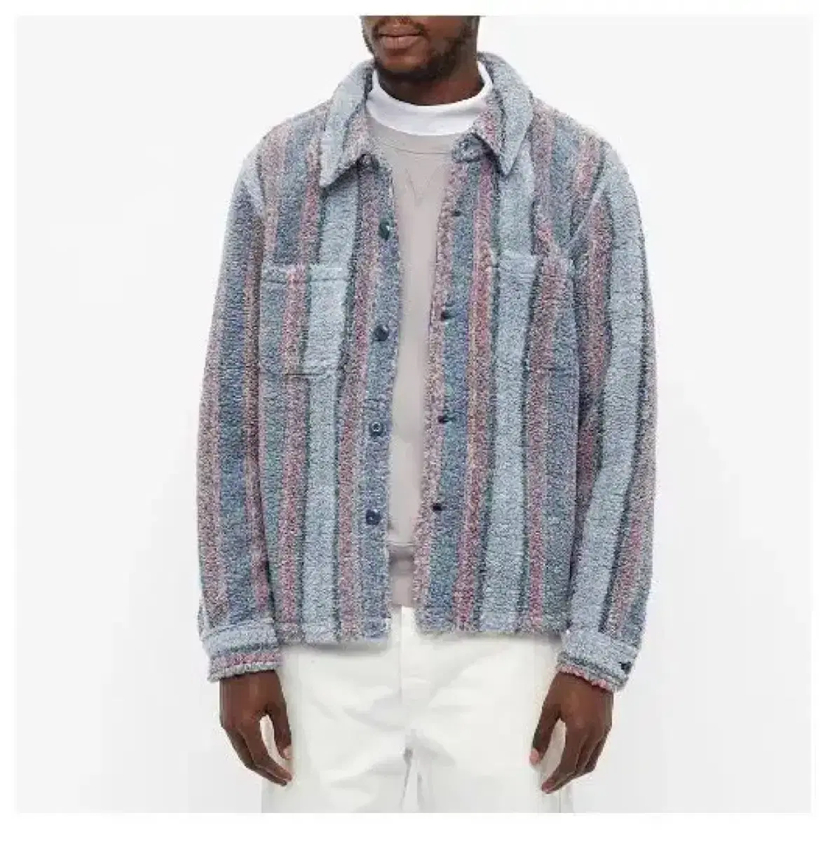 Stussy Sherpa Jacket Striped Bloo