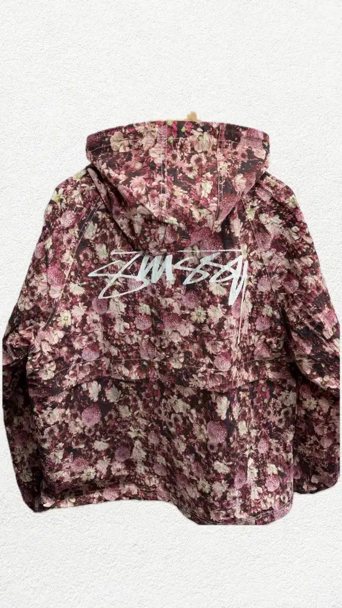 Stussy Floral Nylon Beach Shell Jacket Maroon