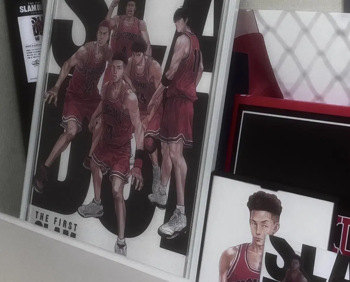 [tamipo] SLAM DUNK pre-order benefit dolby poster double-sided mini postcard pet stand