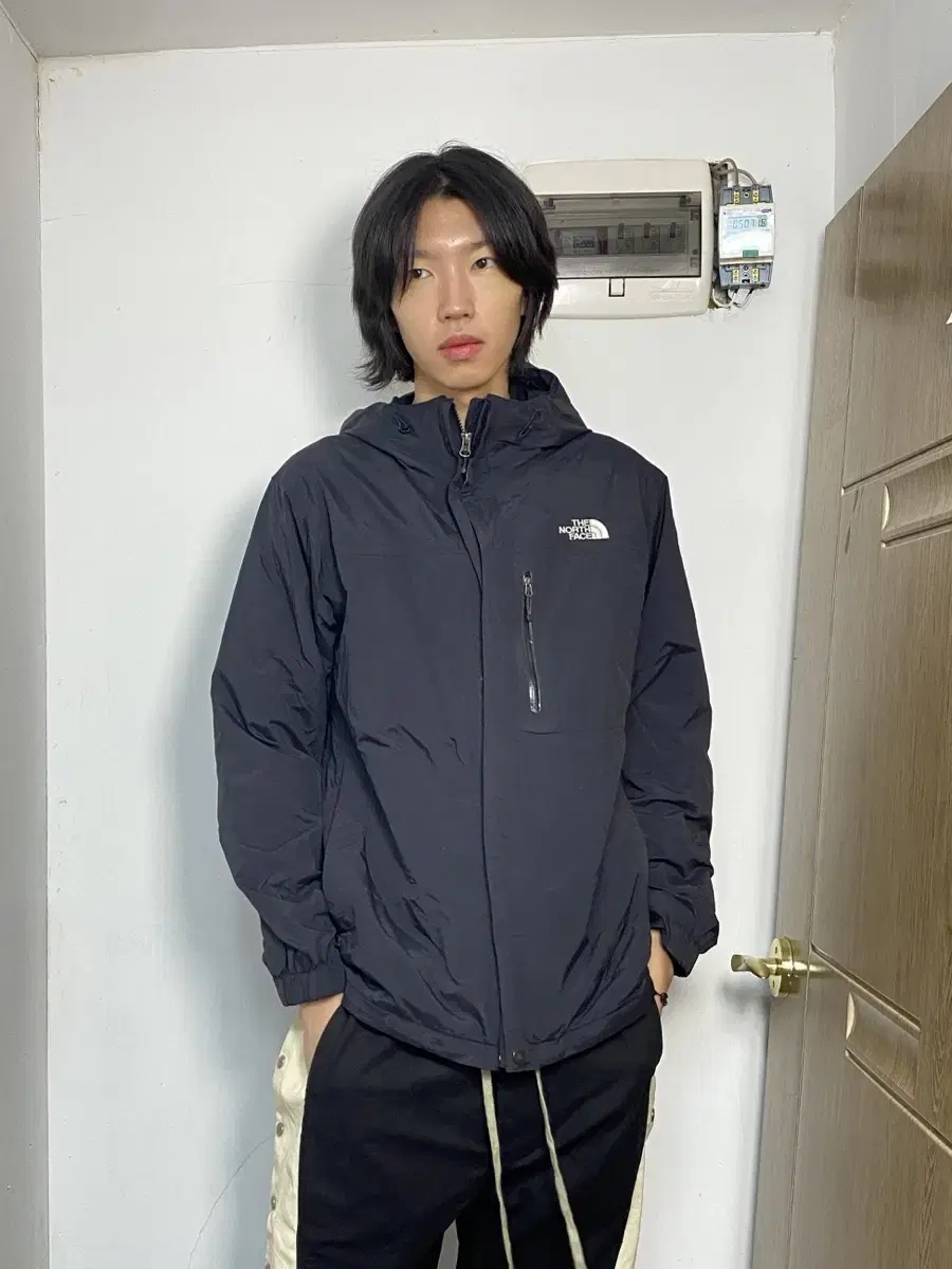 The North Face Black Hooded Windbreaker L