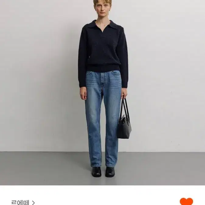 르에떼 릴렉스드 진 relaxed jeans 미드 블루 0사이즈