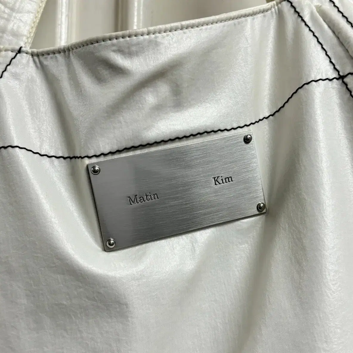 마뗑킴 빅 코팅 토트백 화이트 Matin Kim Tote Bag