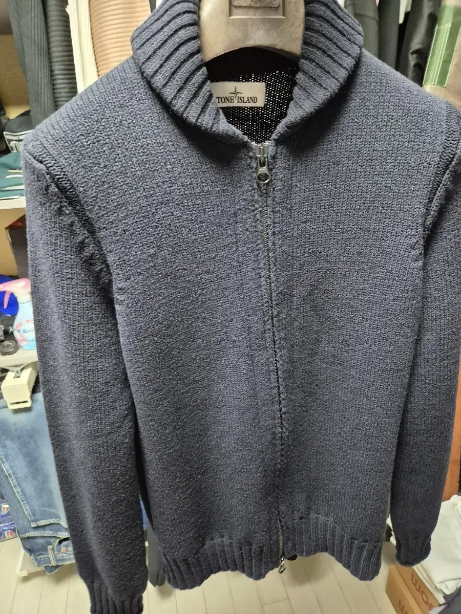 [Genuine] Stone Island Wool Knit Shawl Kara Cardigan [L].