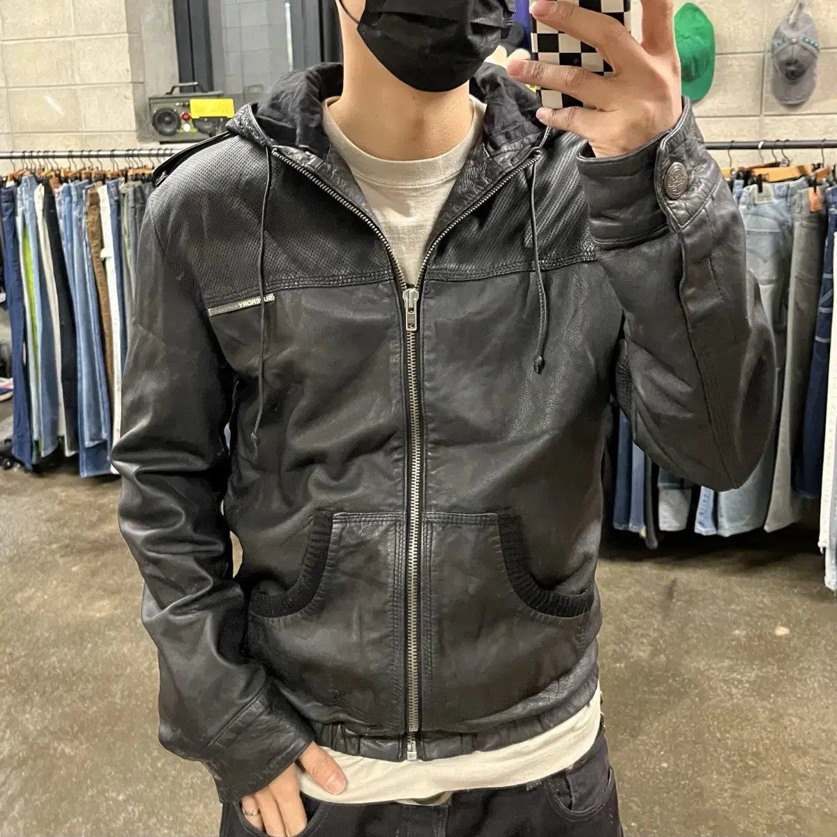 Superdry 레더 후드 자켓 (100-105)