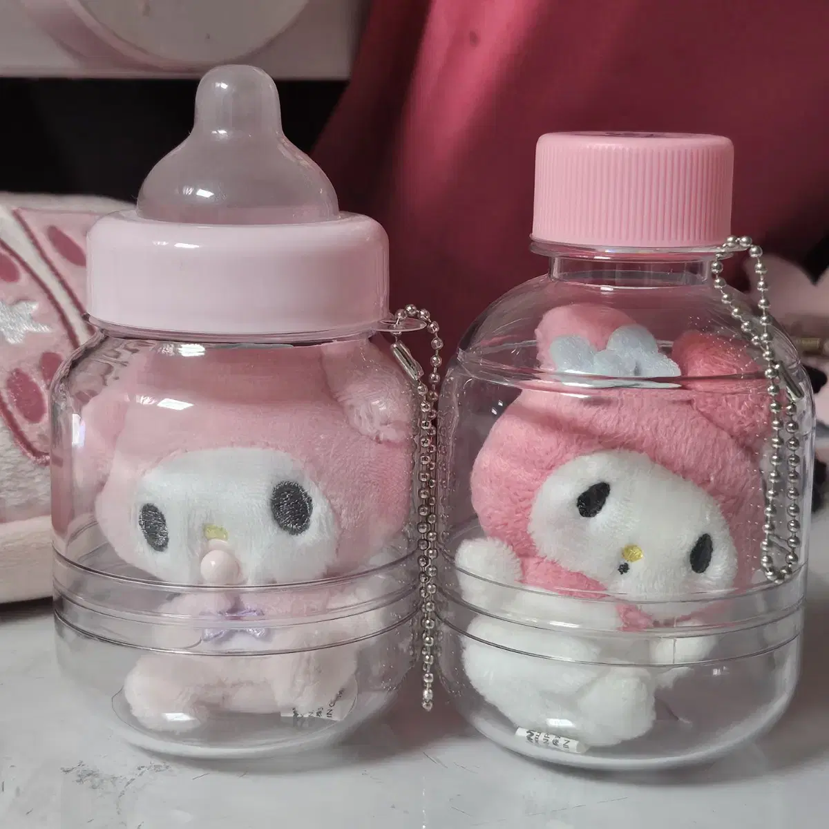 Bulk) Sanrio Mymelody Baby Bottle Milk Bottle PET Bottle Mascot doll keyring Baby