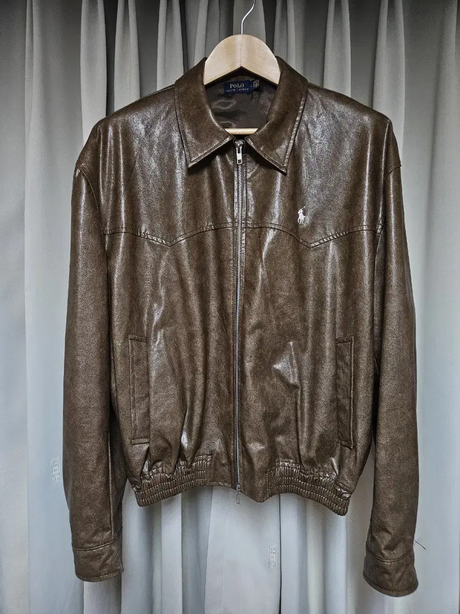 Polo Leather Crop Jacket for sale