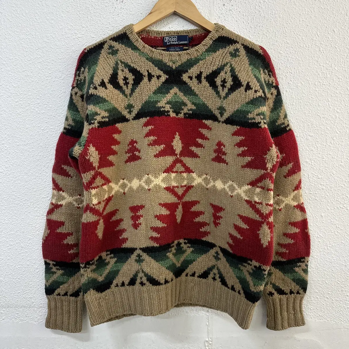 [L] Polo Ralph Lauren Southwestern wool hand-knit sweater 0684