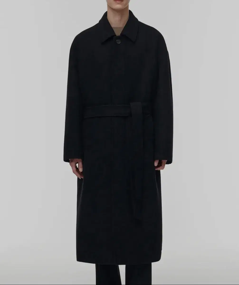 New Arrivals - Gentleman's Standard Maxi Balmacan Robe Coat Black L Unstructured