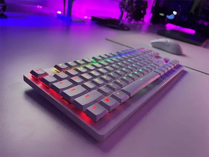 레이저 데스스토커 v2 pro tkl 화이트 3모드 무선 윤활 키보드