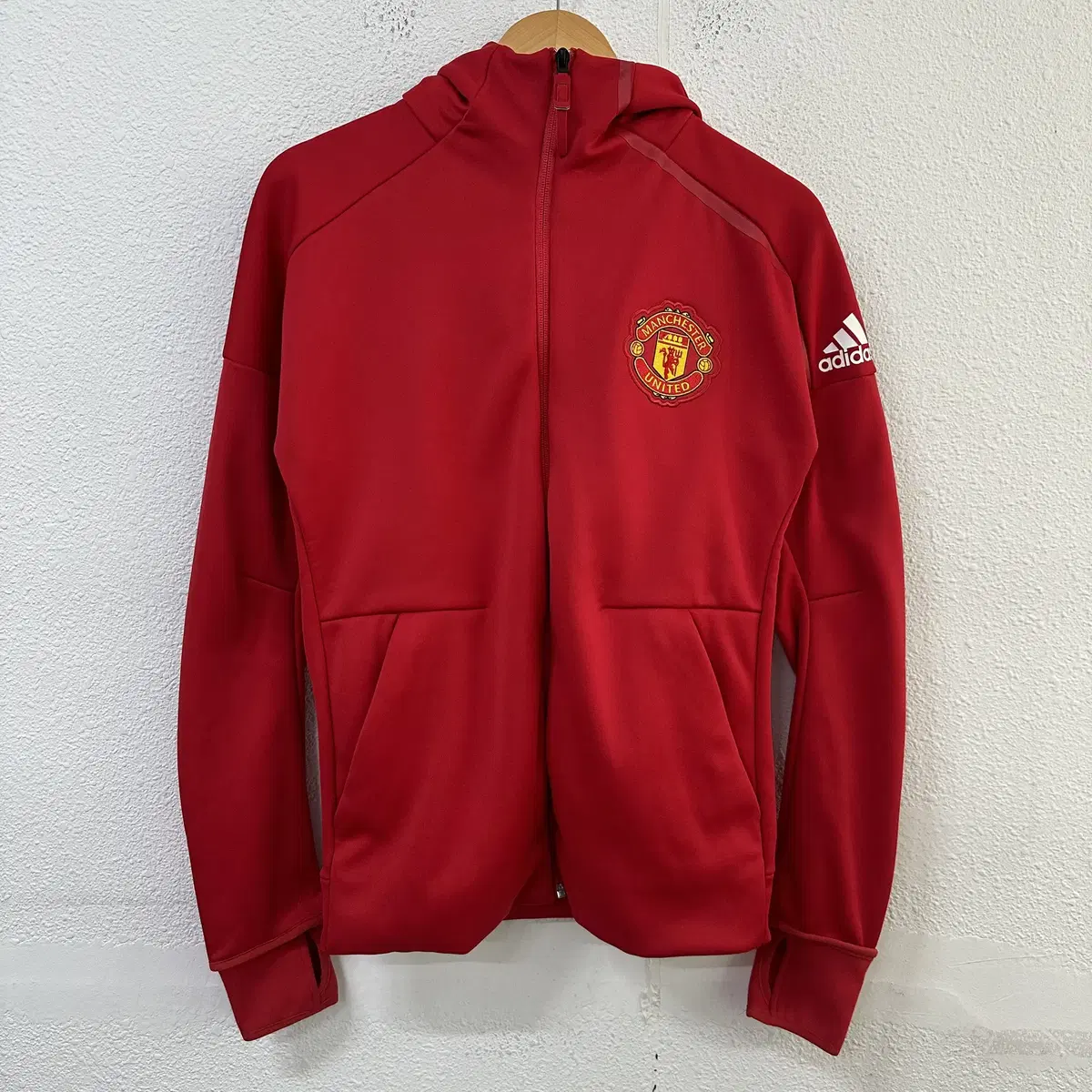 [90] Adidas Manchester United Soccer Hooded Zip Jacket 0765