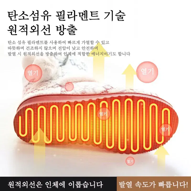 (무료배송&AS보장)여자 발열신발 전기 발난로 230-235mm, 블랙