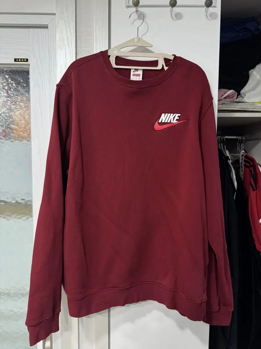 [L]Supreme Nike Man to Man Burgundy