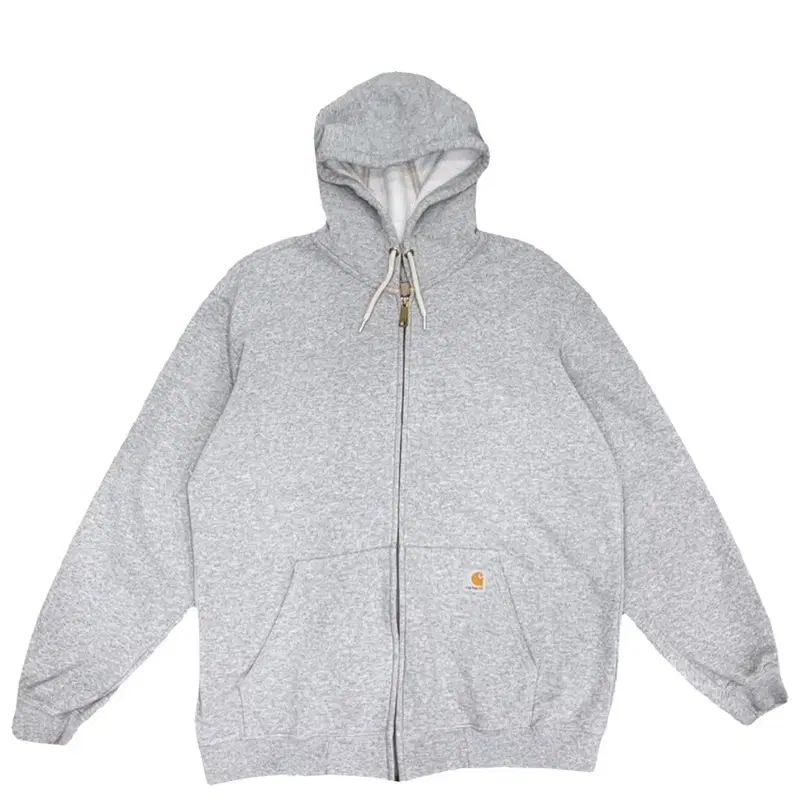 Calhart gray brushed hooded zip-up L