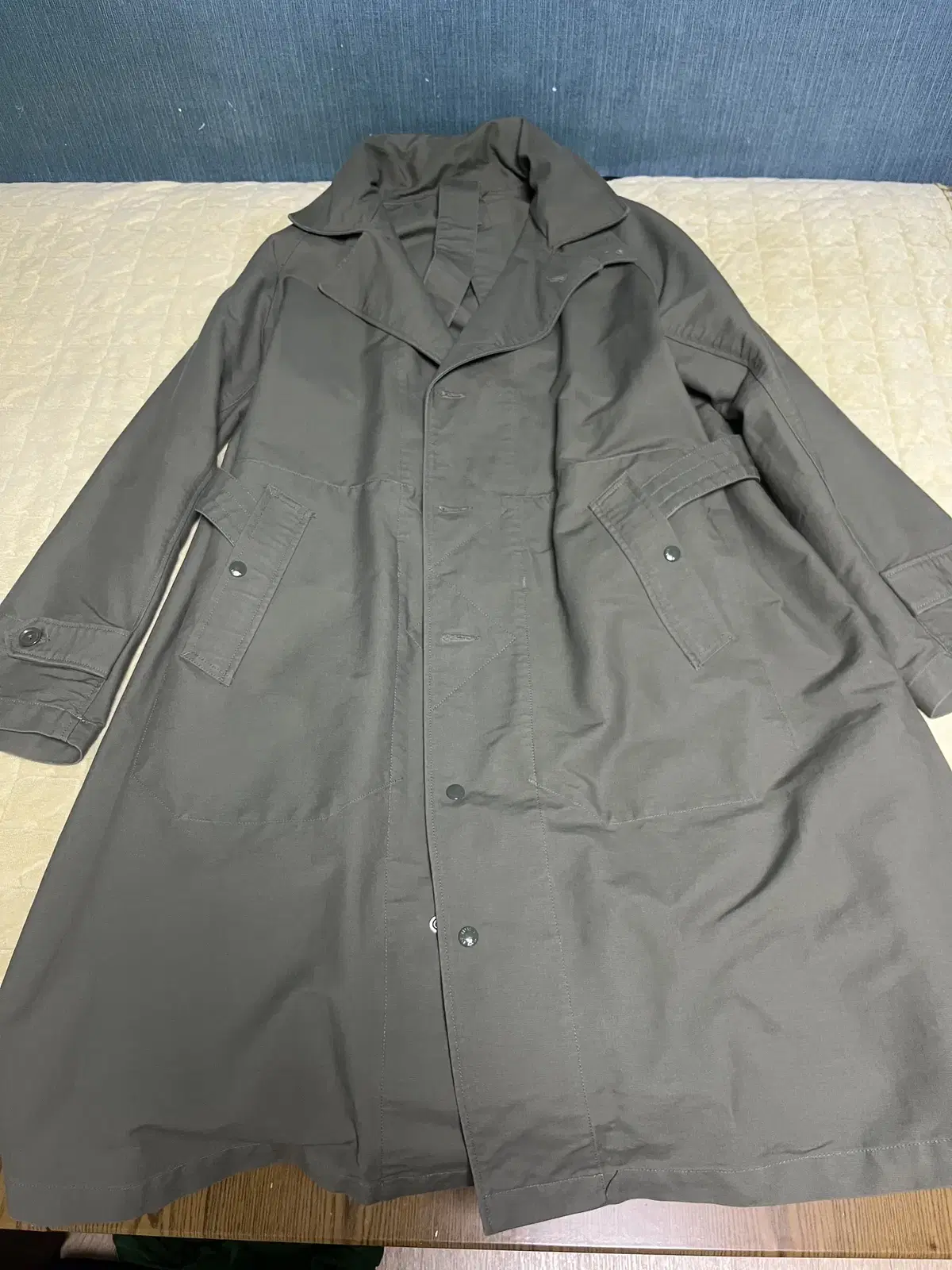 EngineeredGarments Storm Coat Double-Close Olive Size M