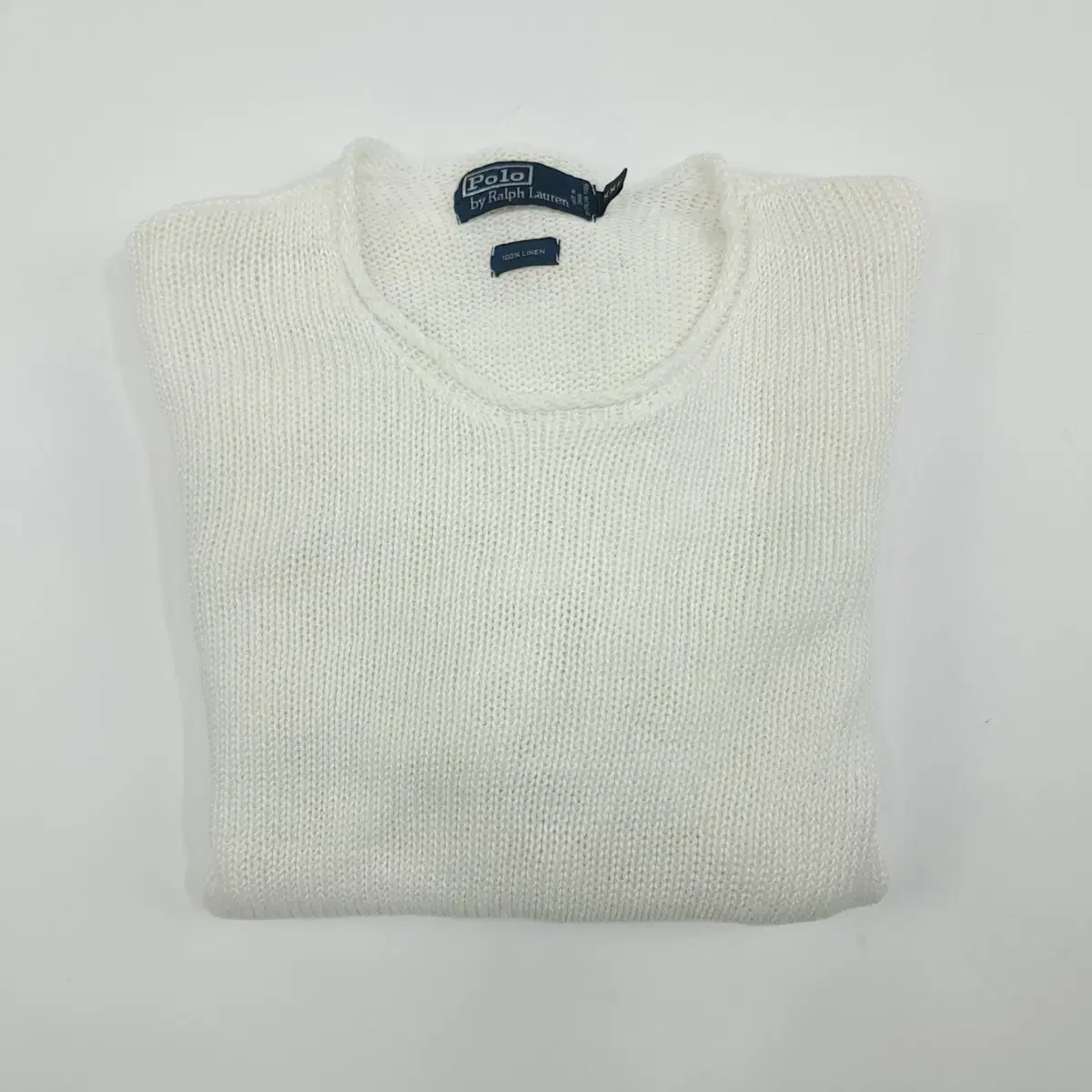 (CS143)2XL 폴로 랄프로렌 스노우화이트 린넨 긴팔 니트 knit