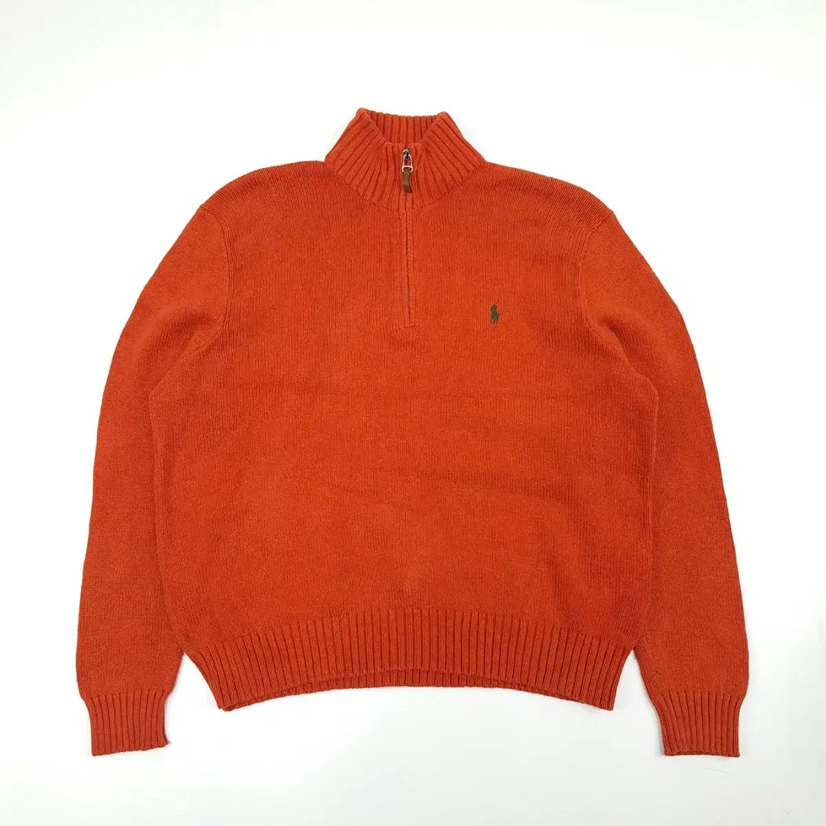 (CS145)XL Polo Ralph Lauren Orange Half Zip Long Sleeve Knit