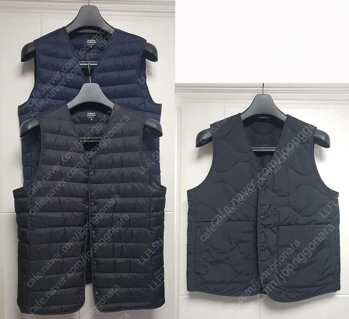 Total 2 pieces[New Arrivals - Free Shipping] Moussin V-neck light down vest (black,navy)