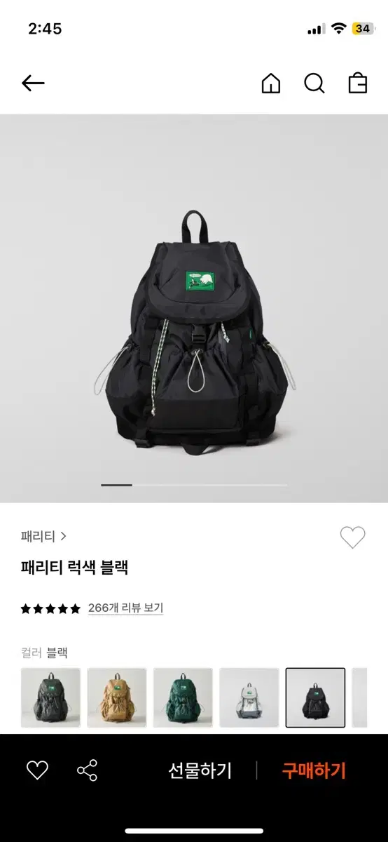 패리티 백팩 판매합니다