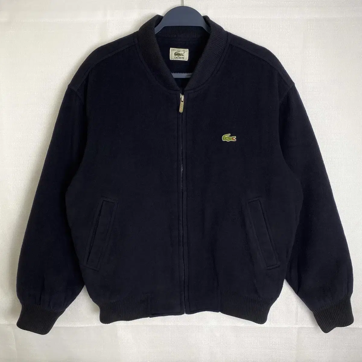 [L-XL] Lacoste Vintage Wool Bomber Bloomers Jacket Navy