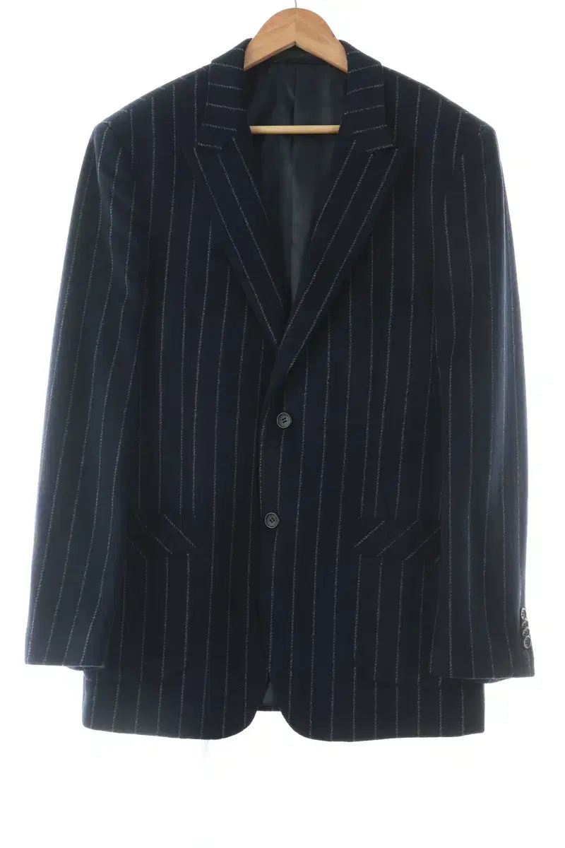 (L) Solid Homme Suit Jacket Blazer Navy Angora-106F3