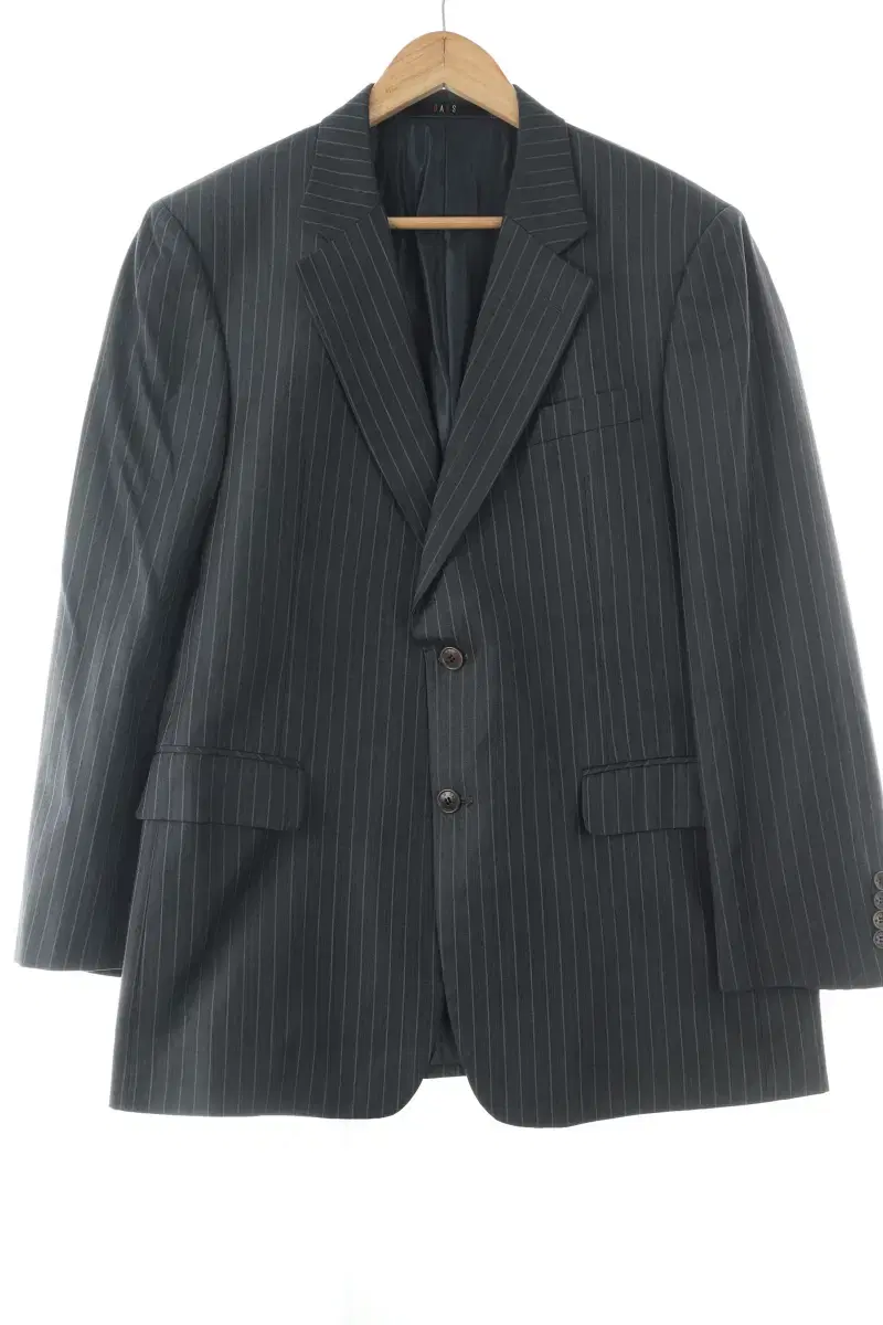 (L) Dax Suit Jacket Blazer Gray Stripe Loose Fit-1071E