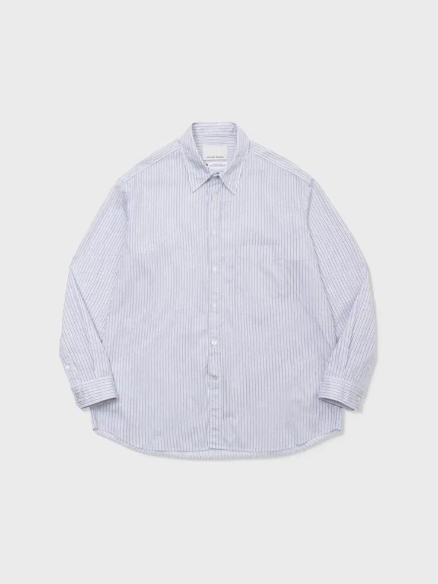 [L] D.O. D'O. Sea Island Cotton Striped Comfort Shirt Bloo