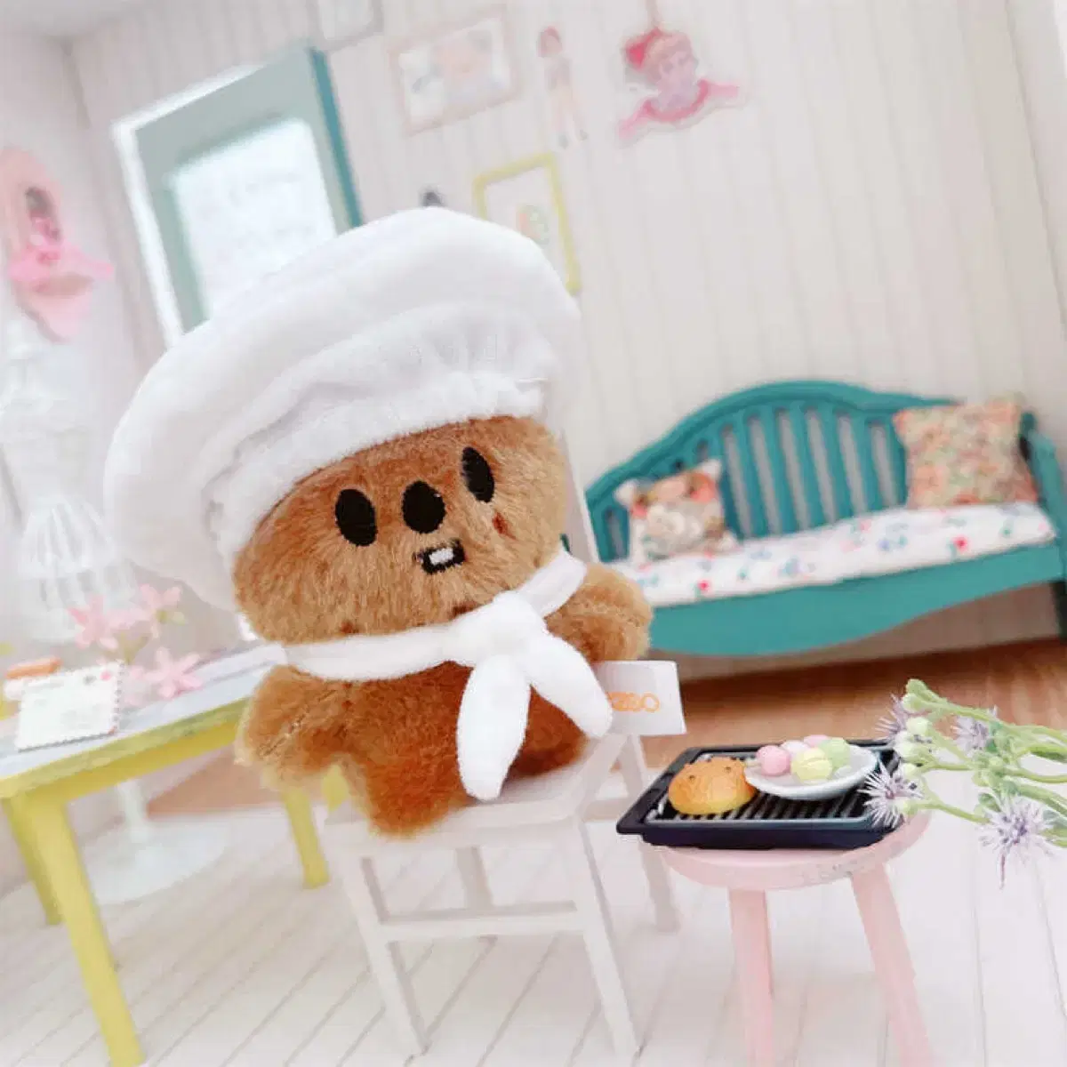 Black and White Chef 10cm Something Chef Hat Shawl Set doll clothes sister