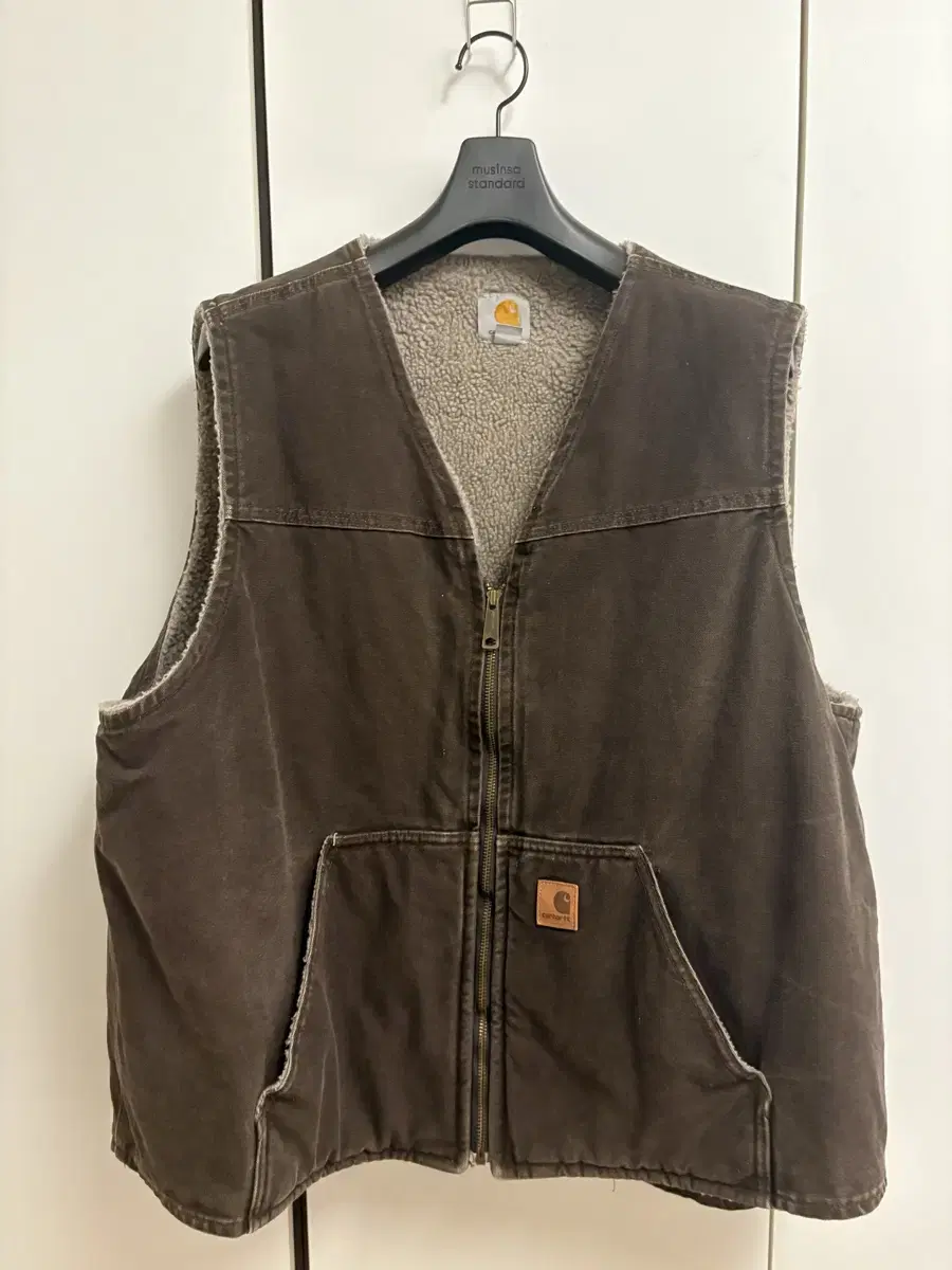 OG Calhart Vintage V26 Sandstone Duck Canvas Vest DKB Dark Brown