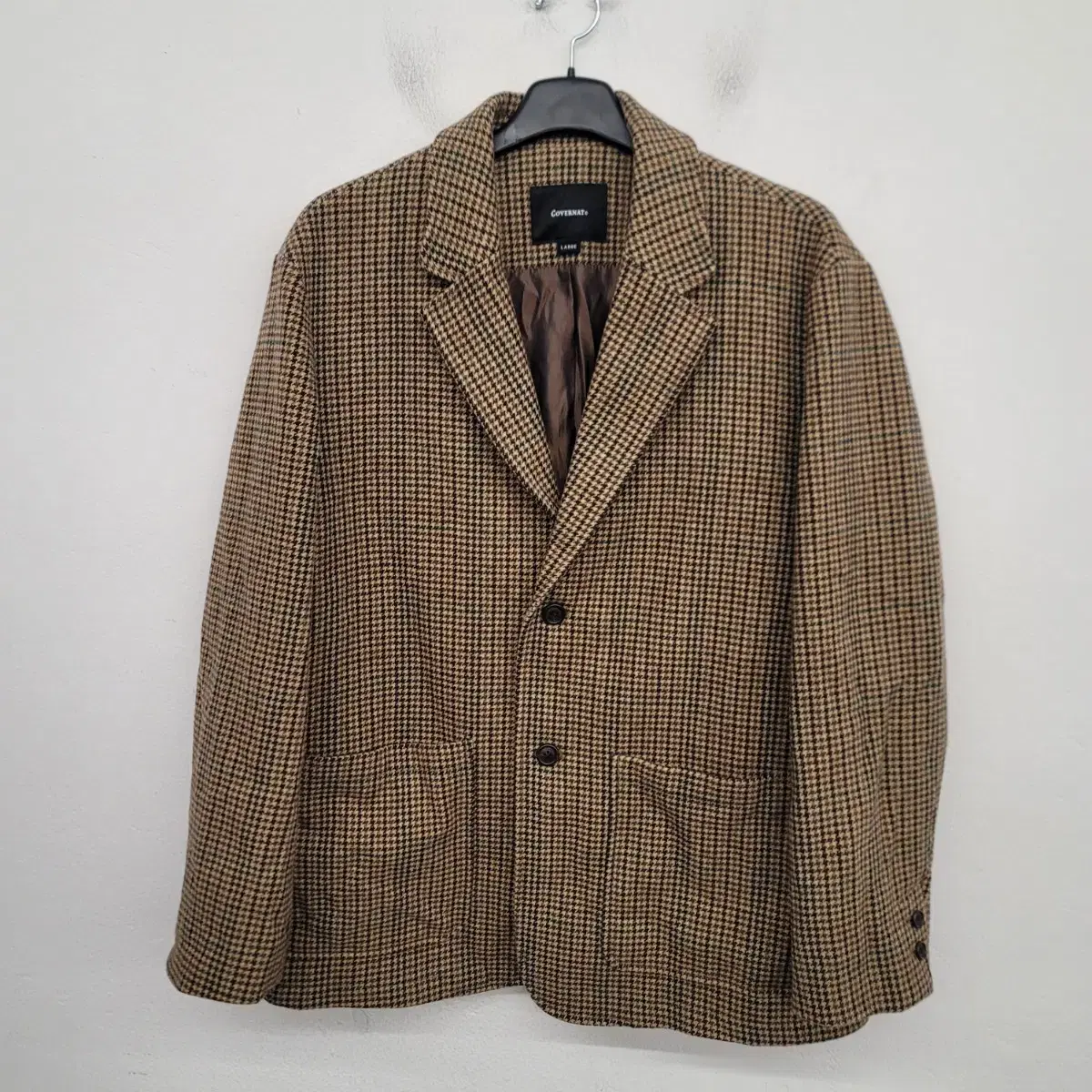 [100/L] Covernat Wool Blend Check Combi Jacket Blazer