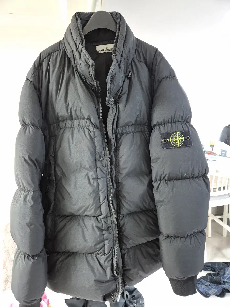 Stone Island 40123 Garment Dyed Crinkleclap Down Jacket Black - 2