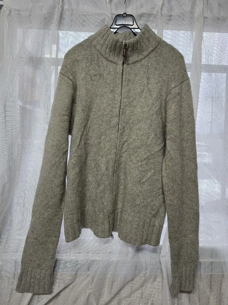 Polo Ralph Lauren Light gray double-zip zip-up knit