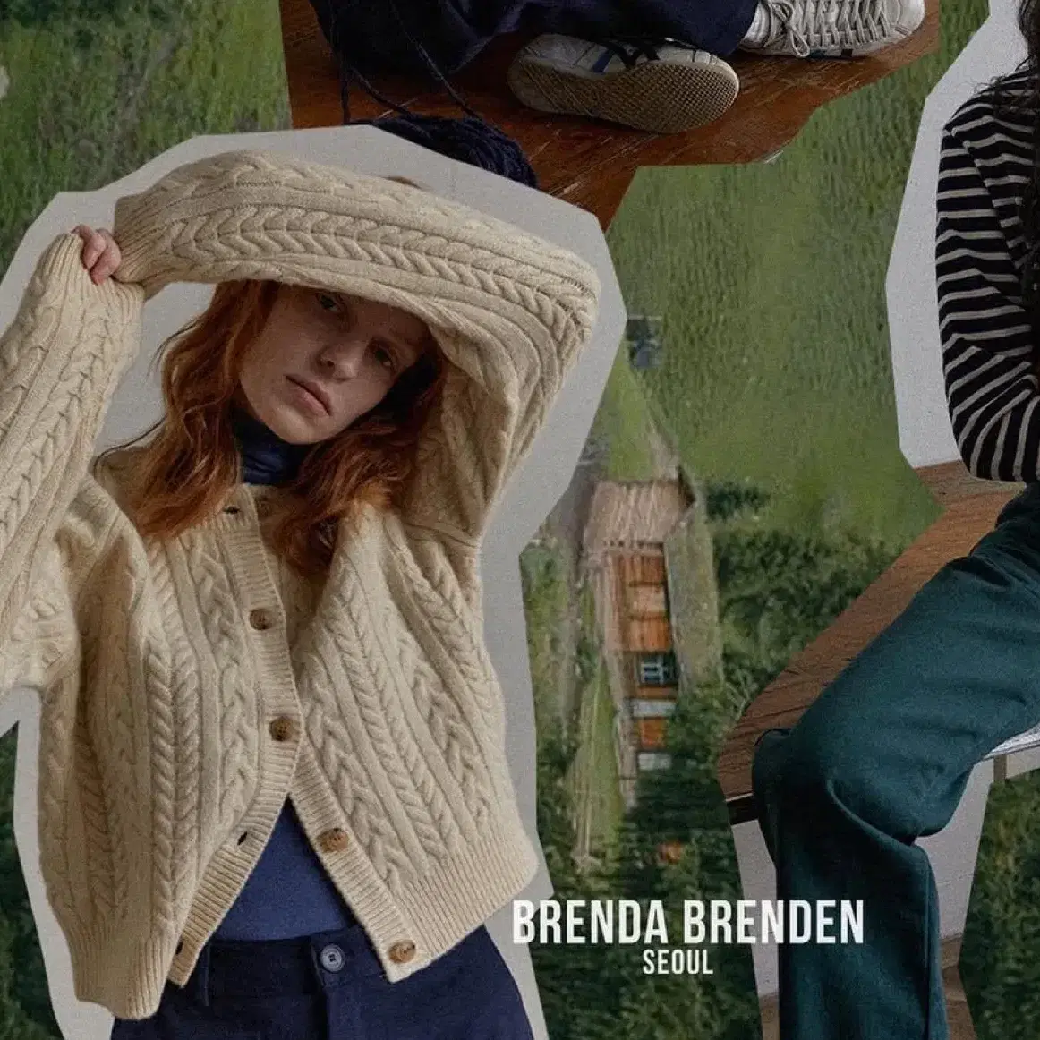 브랜다브랜든 80's wool cardigan - custard crea