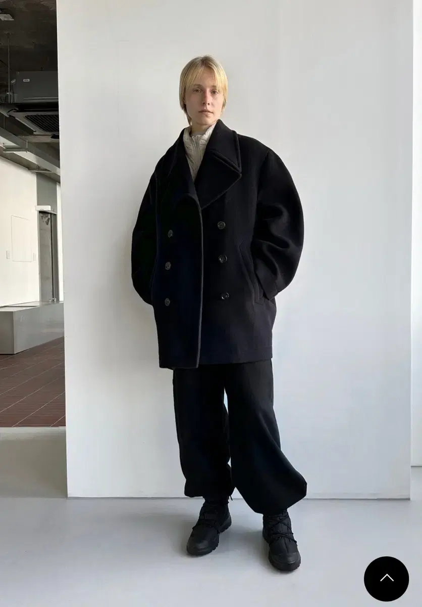 Low Classic - Wide Kara Pea Coat (Navy M size)