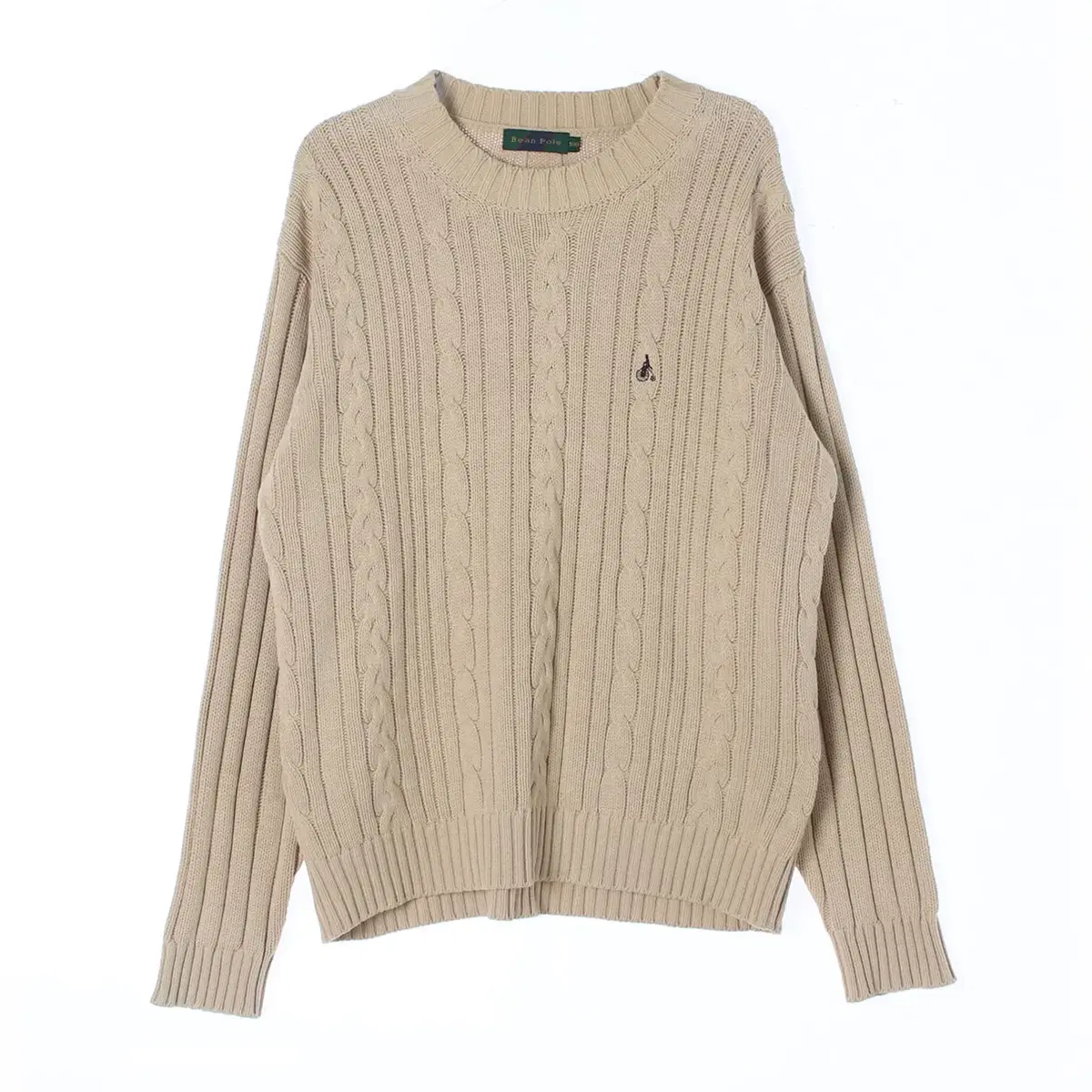 [M]Vinpole Beige Pretzel Round Knit Sweater