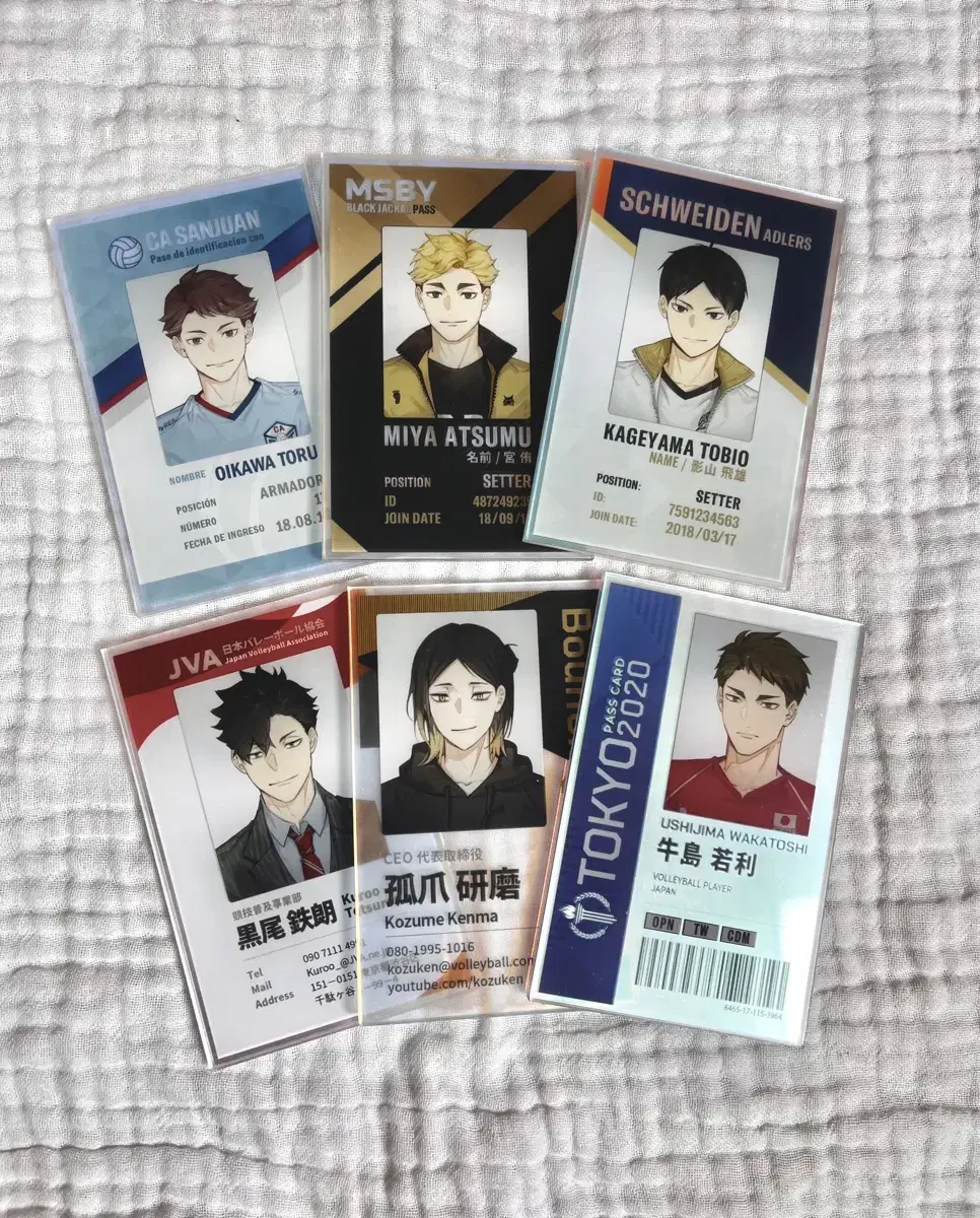 Bulk) haikyuu limumu-sama acrylic club card student card wts Oikawa Kageyama