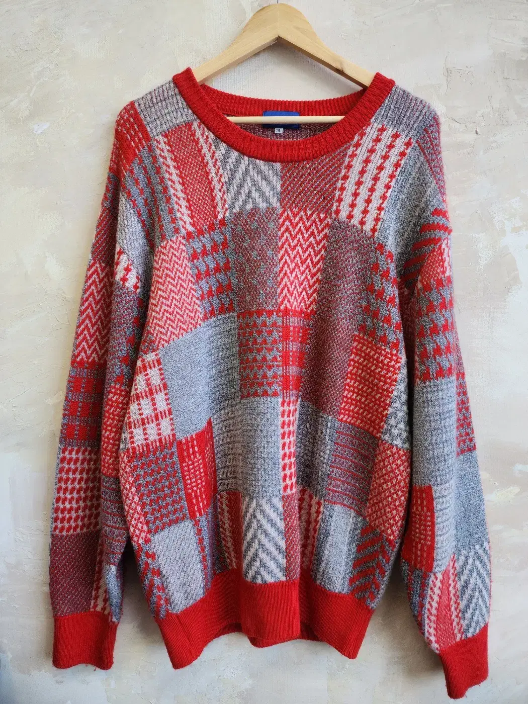 Japanese Vintage Patchwork Red Knit