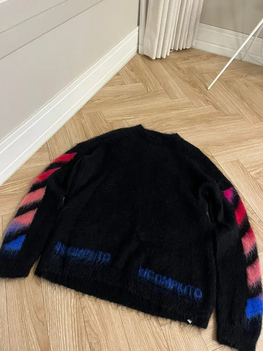 Off-white mohair knit multicolor size L