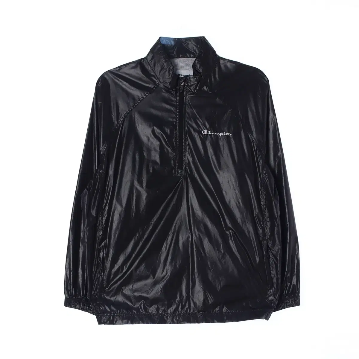 [XL]Champion Glossy Black Windbreaker Anorak Track Top