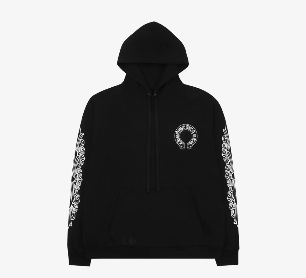 Chrome Hearts Horseshoe Floral Hoodie Black