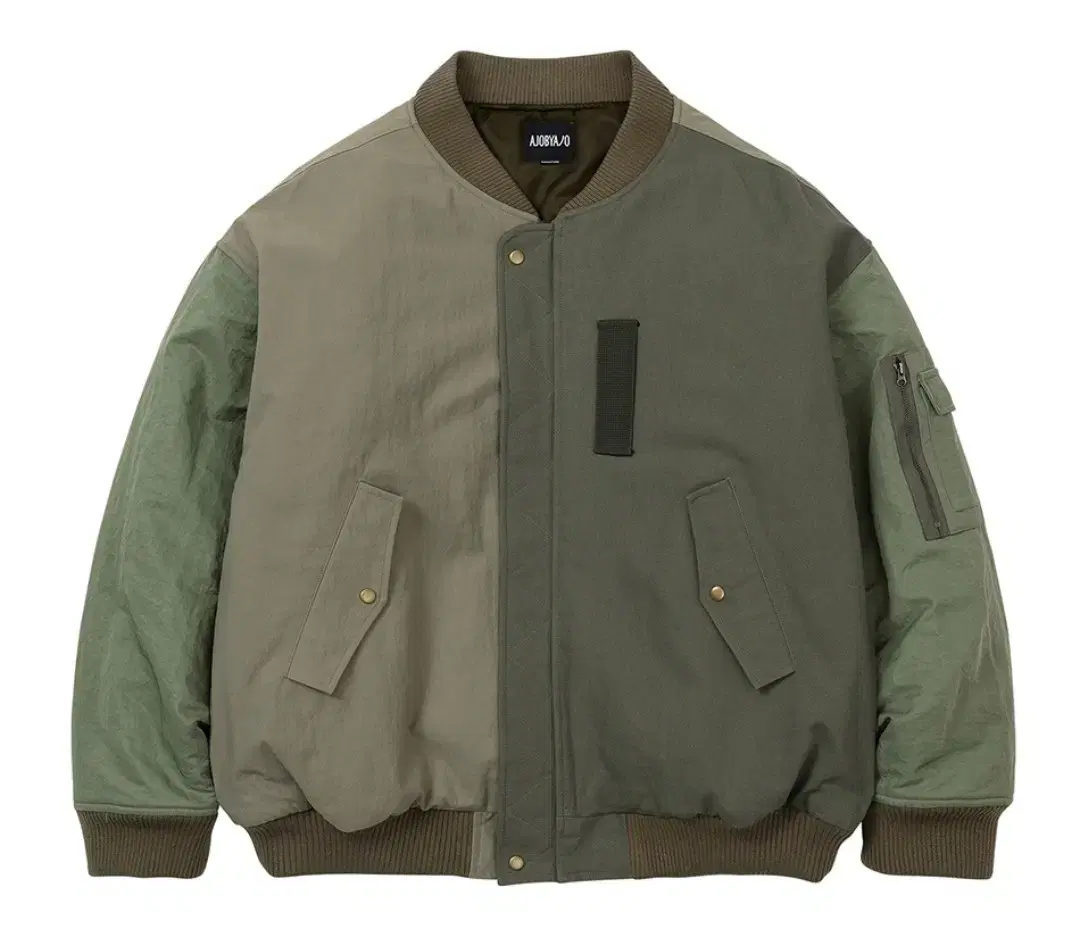 Fourfold Nylon Mixed Bomber Jacket [KHAK