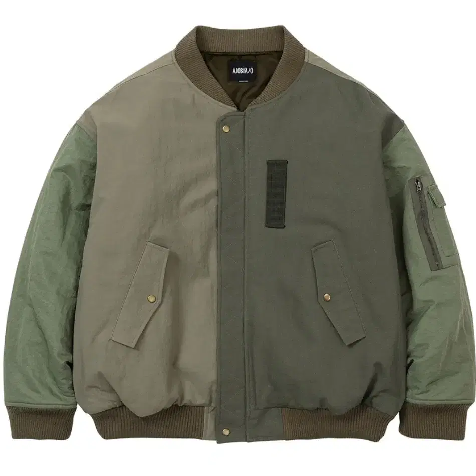 Fourfold Nylon Mixed Bomber Jacket [KHAK