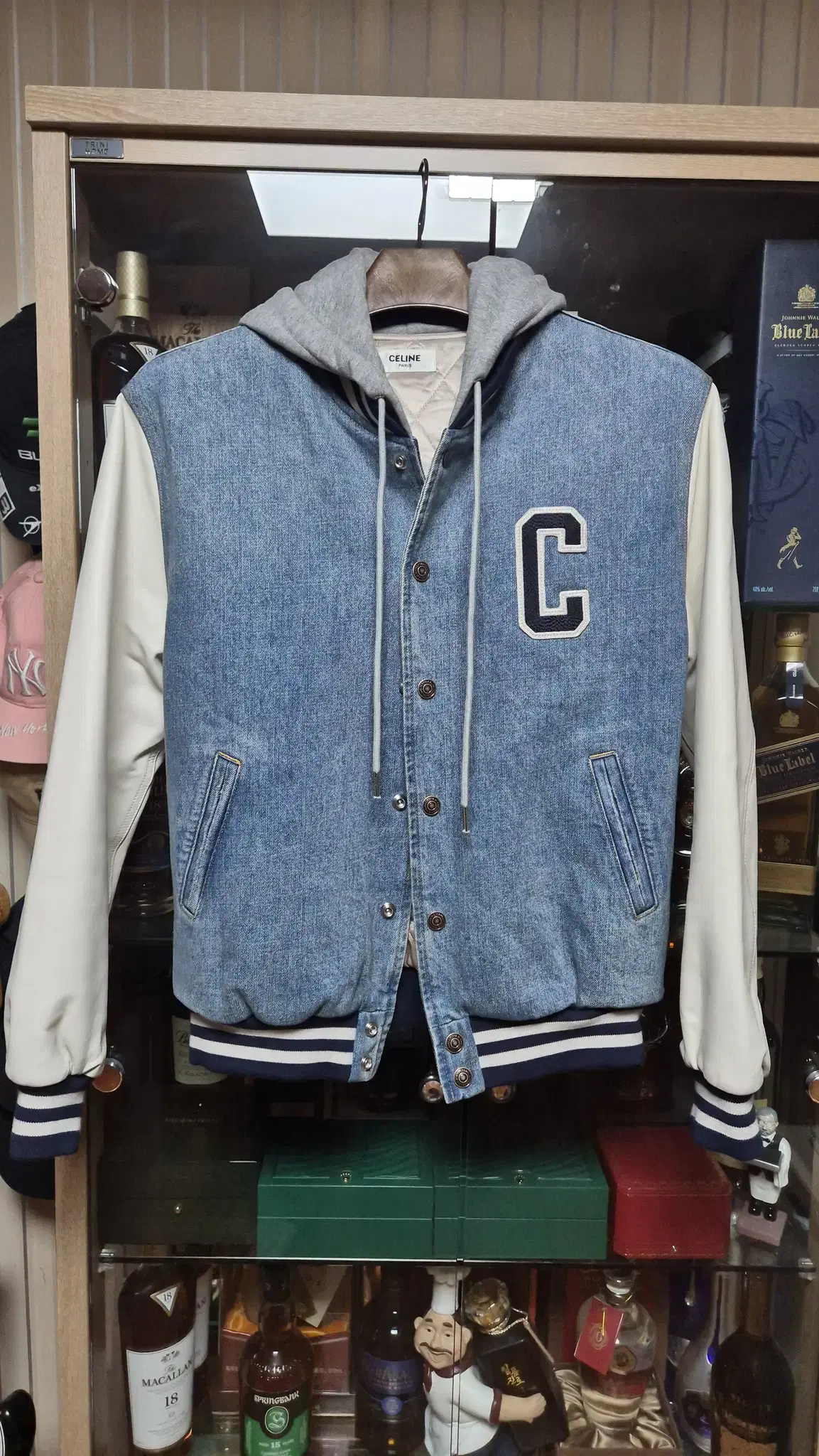 CELINE PISMO WASH DENIM Seline Varsity Jacket