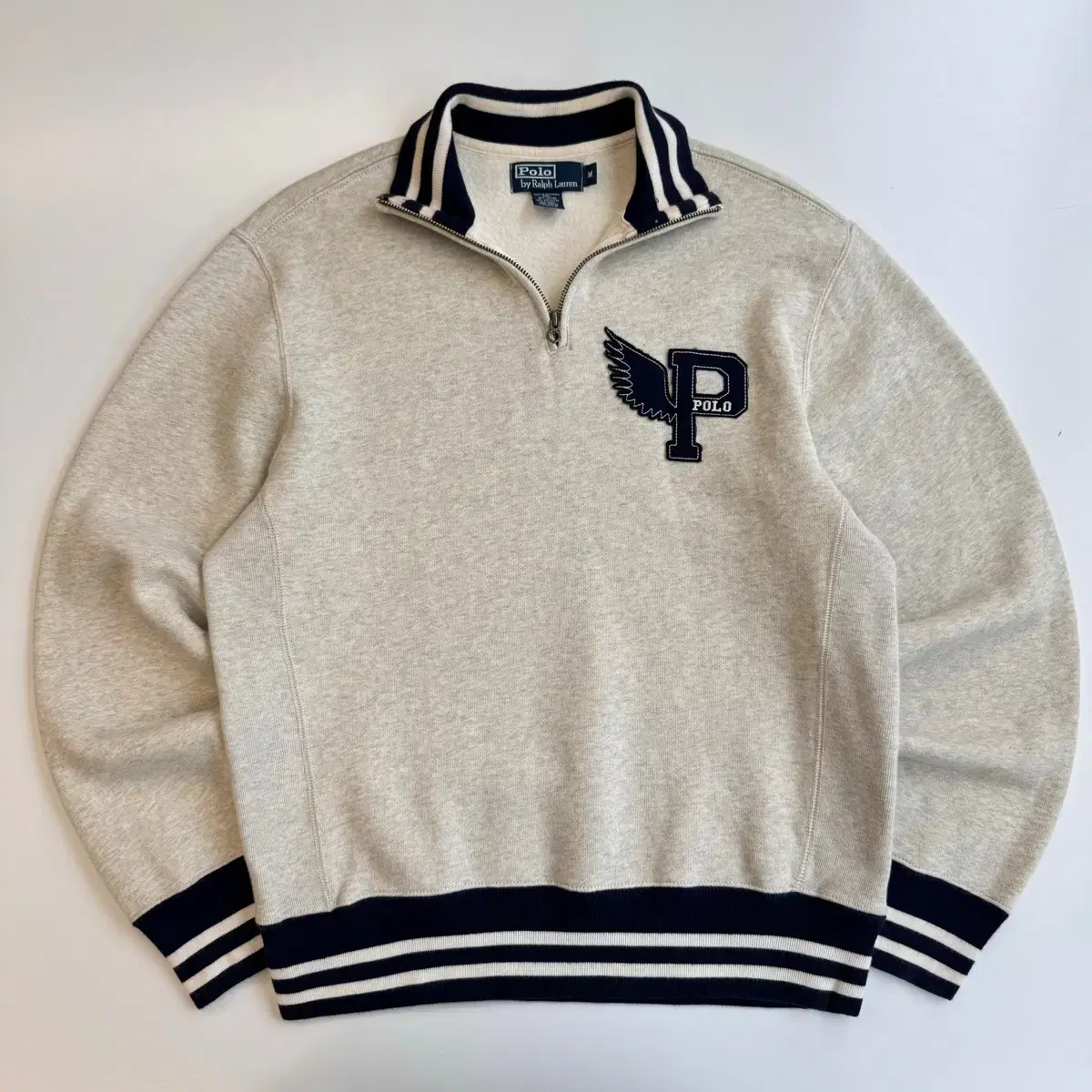 Polo Polo Ralph Lauren 90,s Wing Patch Logo Vahn Zip-Up Sweatshirt