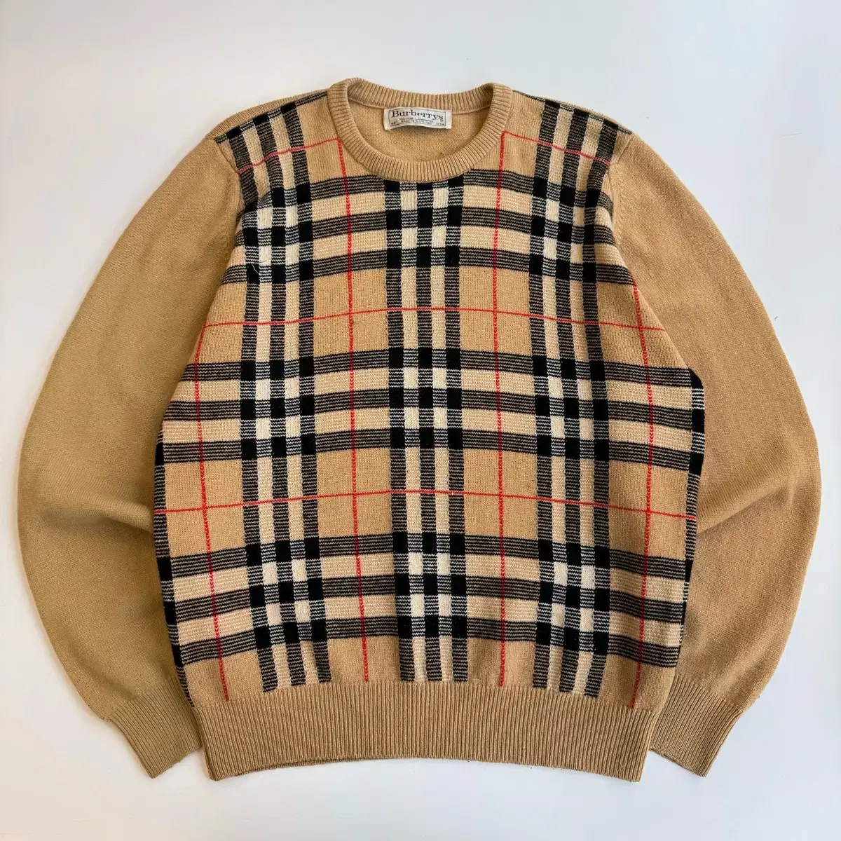 Burberry Burberry Nova Check Lambswool Round Knit