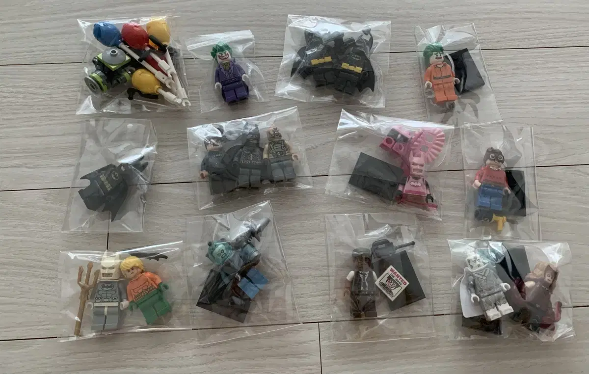 Assortment of genuine LEGO Batman minifigures (14 total) + 2 Marvel