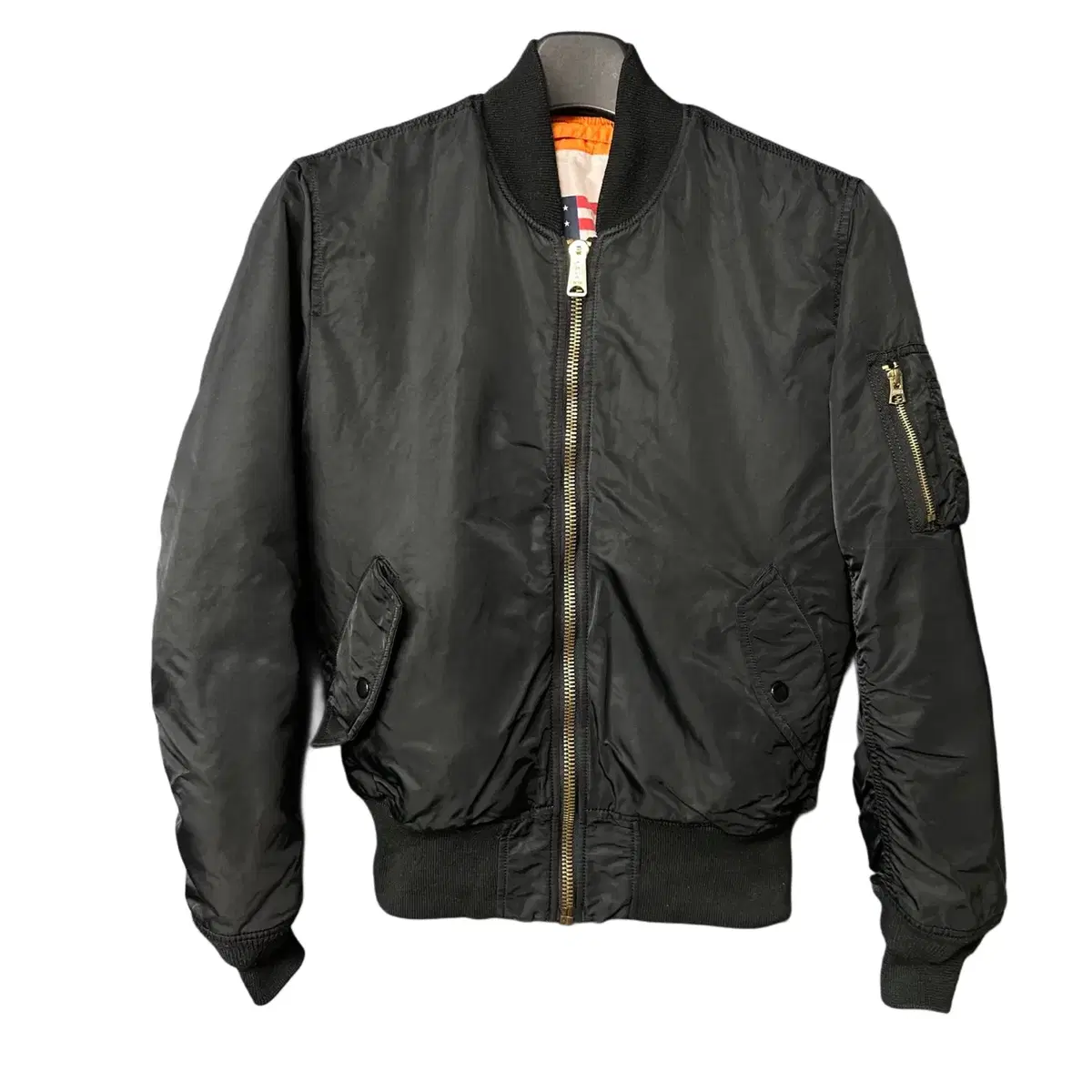 S Alpine Industry Black MA-1 Aviation Jumper